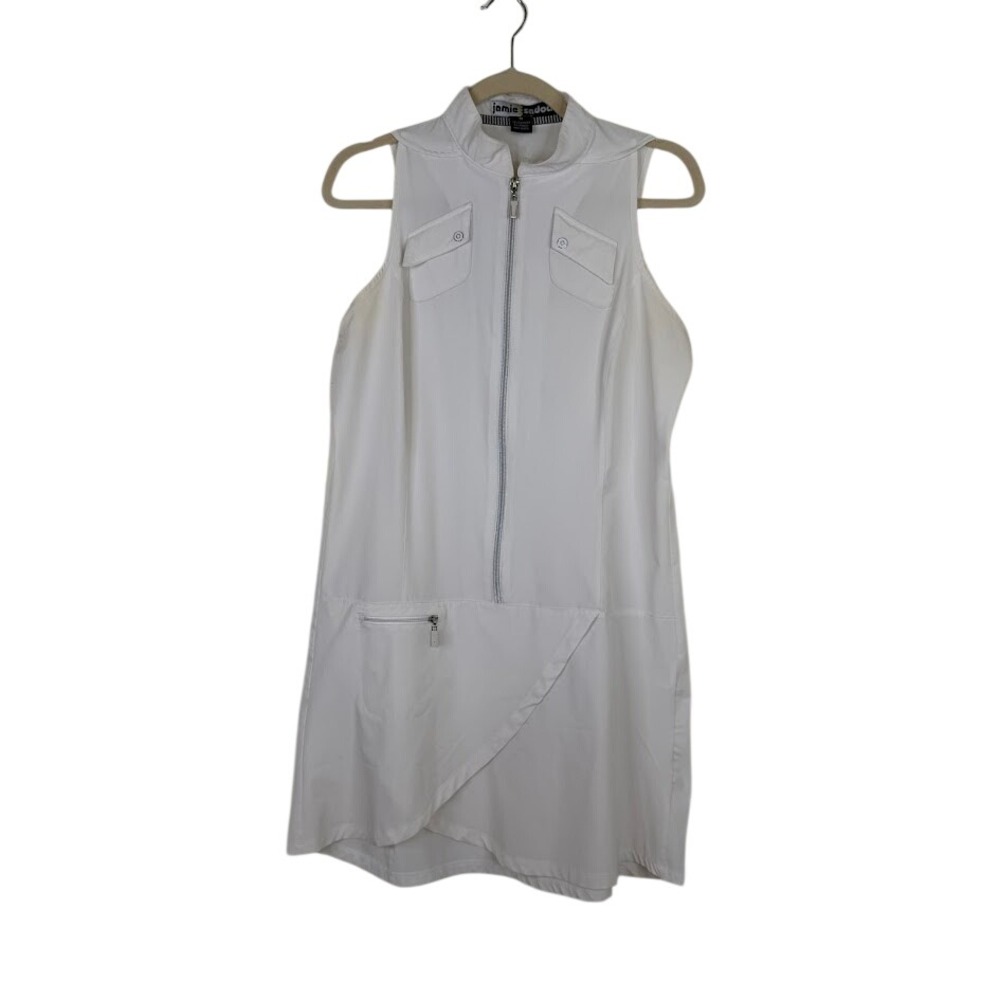 Jamie Sadock Golf Pickleball Zipper Tank Dress White Preppy Activewear‎ Medium